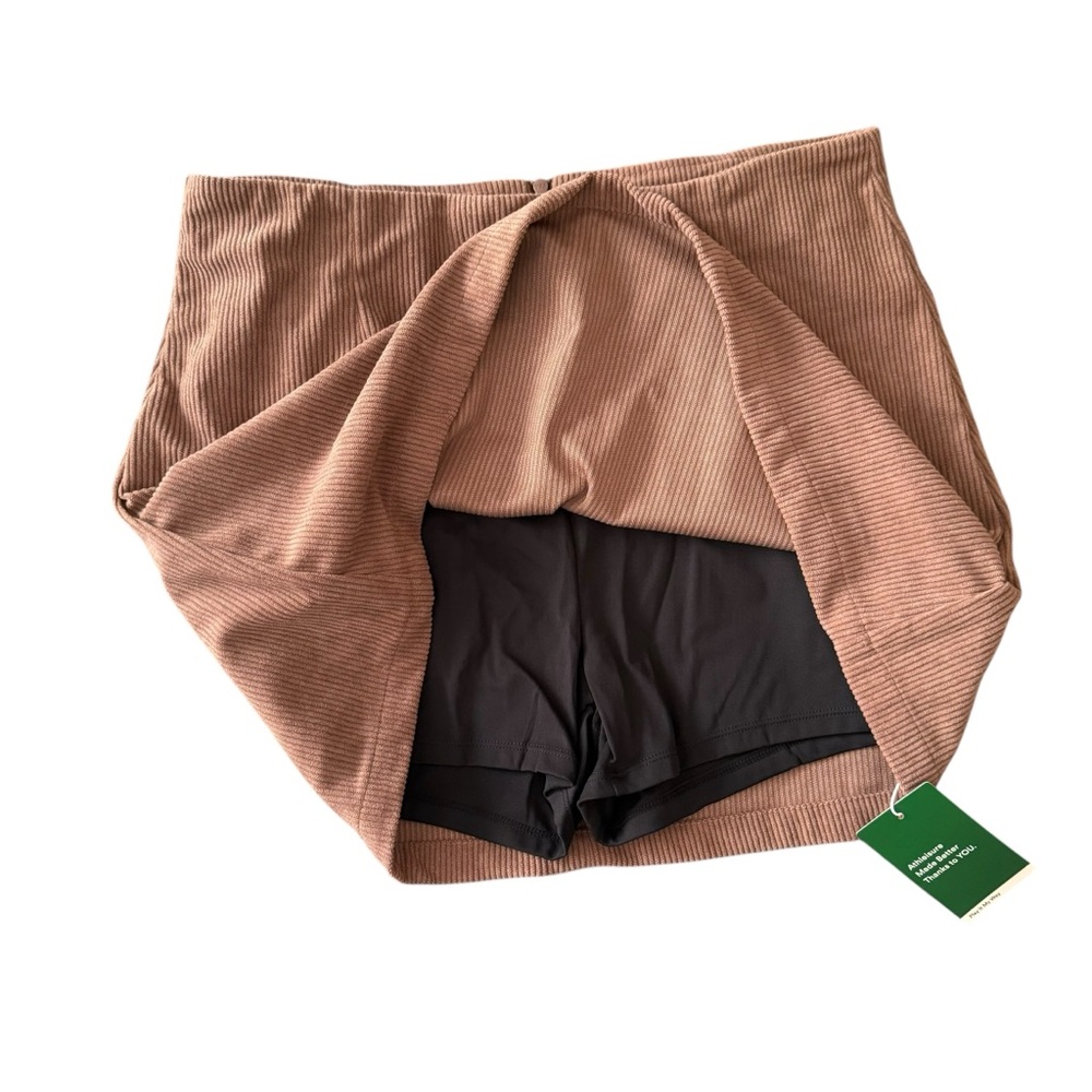 NWT Halara High Waisted Invisible Zipper 2-in-1 A Line Mini Corduroy Skirt - Picture 4 of 6